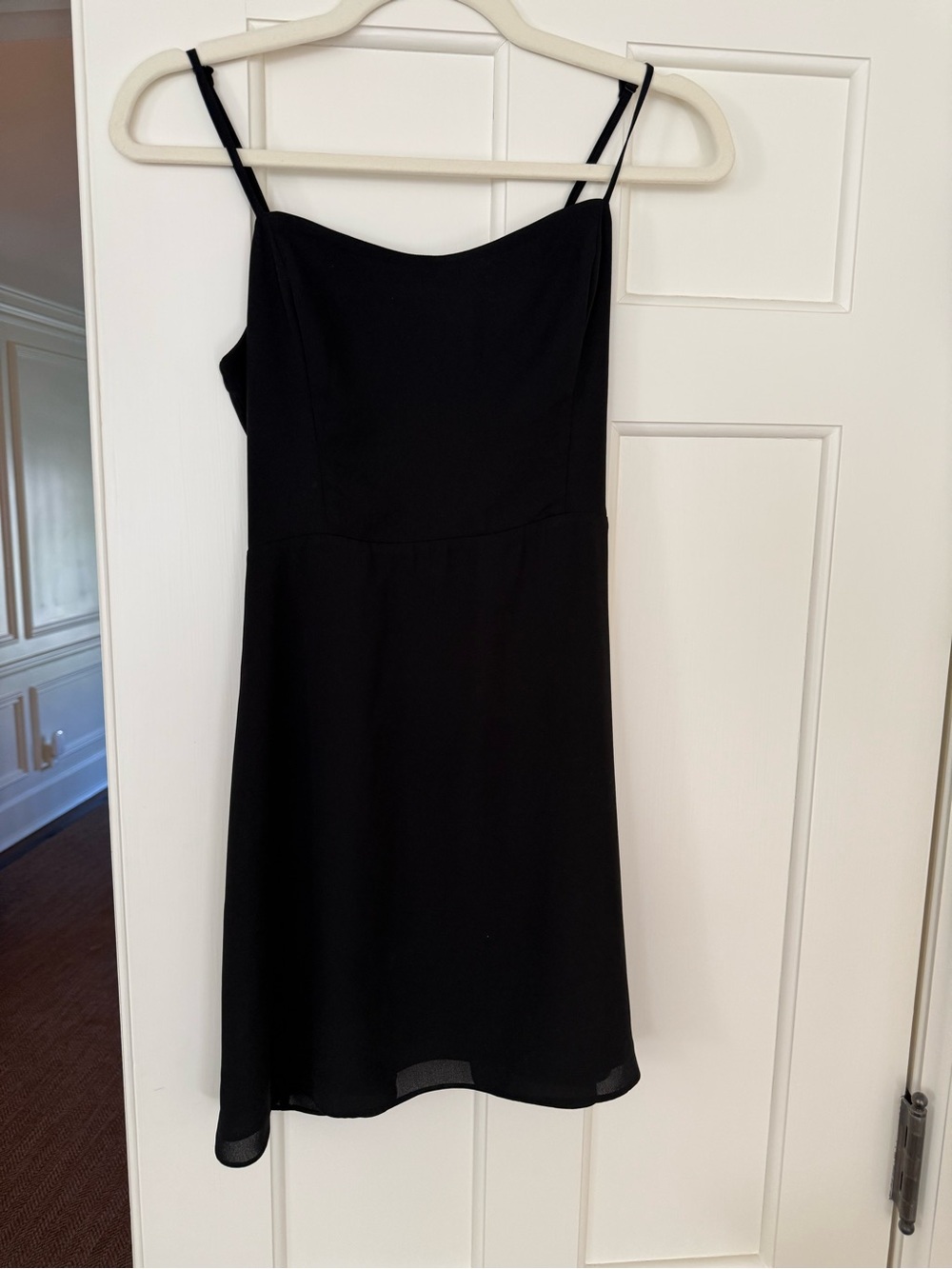 SundayBest Classic Black adjustable Spaghetti-Strap Mini Dress Aritzia